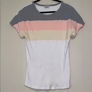 Striped Short Sleeve Women's Top